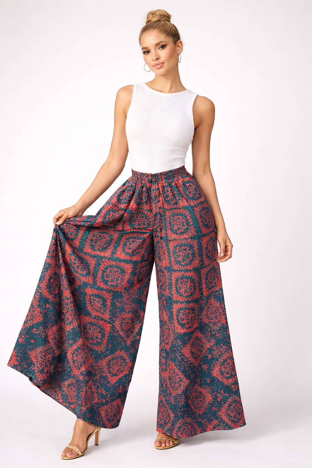 Emerald Mosaic Palazzo Pants