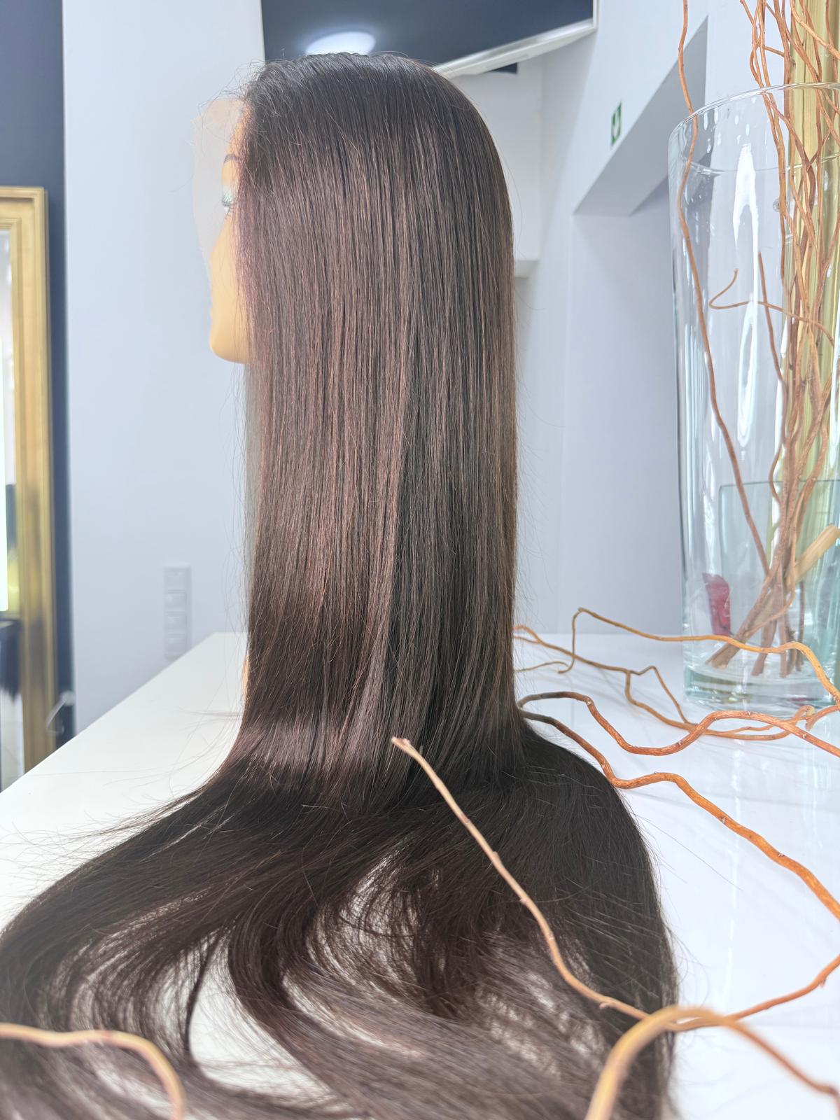 Sleek Straight Human Hair Wig – Natural Black