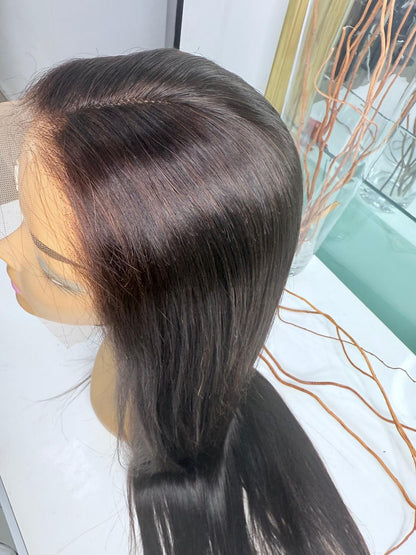 Sleek Straight Human Hair Wig – Natural Black