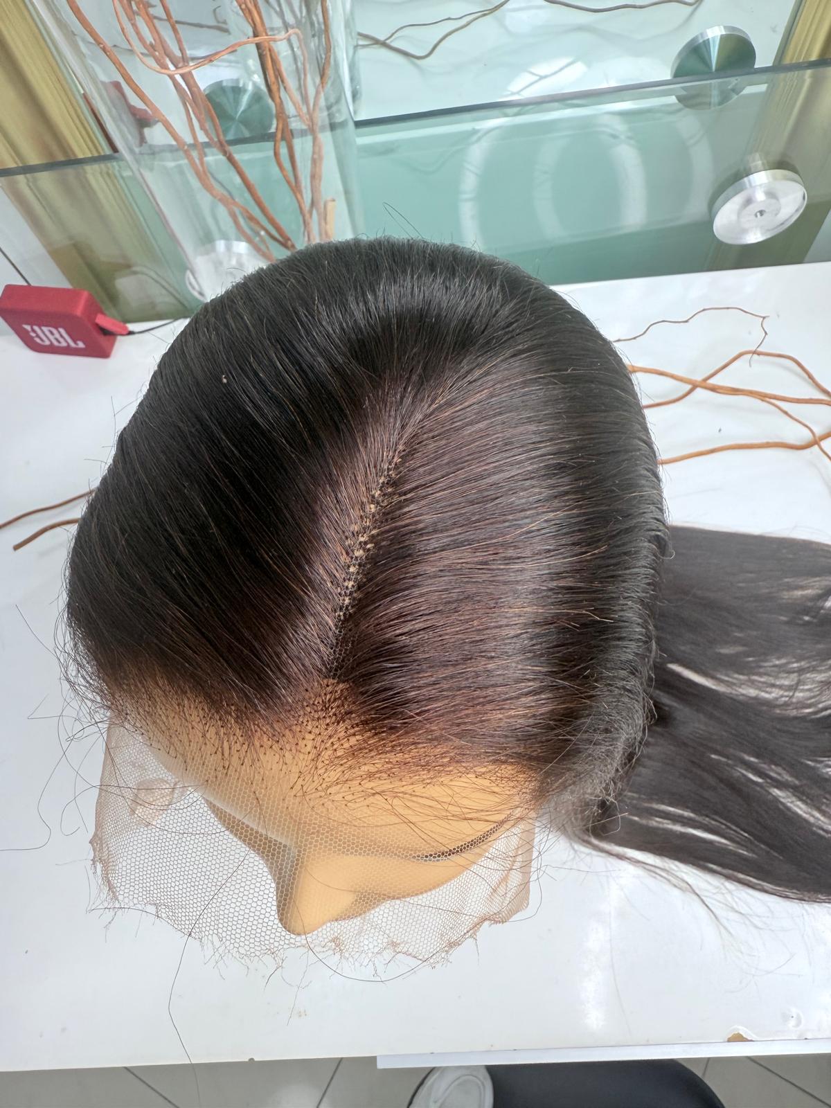 Sleek Straight Human Hair Wig – Natural Black