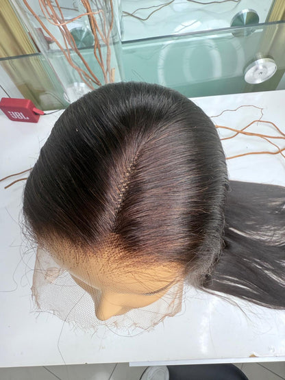 Sleek Straight Human Hair Wig – Natural Black